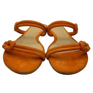 Alexandre Birman Vicky Suede Slim Flat Sandals Orange Women’s Size EU 39